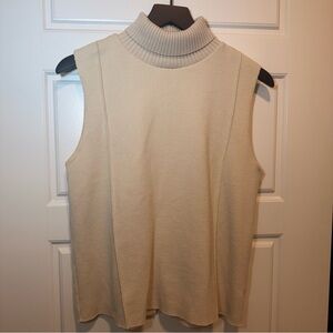 Zara Sleeveless Beige Turtleneck Top size medium